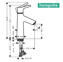 MONOMANDO LAVABO TALIS S COOLSTART HANSGROHE